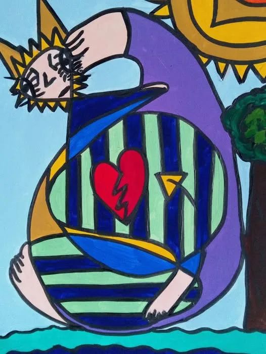 Sailor Cat — Acrylique, CubismishArt, Abstraction, Figuratif, Art contemporain