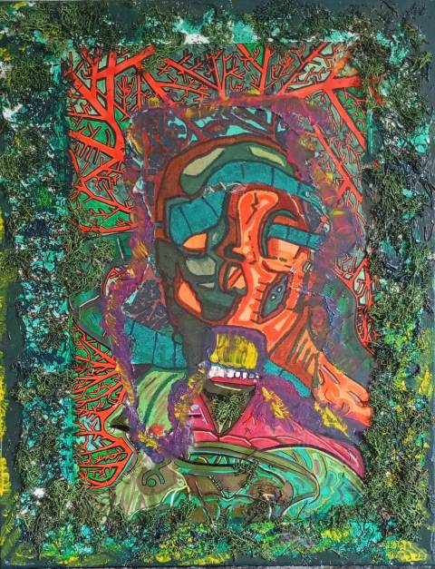 Mort et Végétal — Mixed media, 2024 — œuvre de Crétart-Blast, art Abstraction