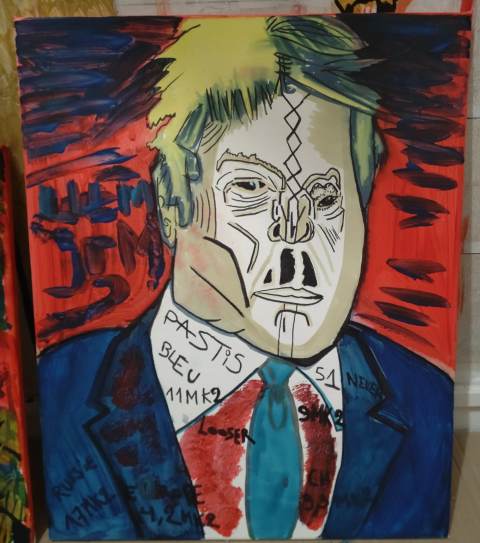 Dicta-Monster — Acrylique, 2023 — œuvre de Crétart-Blast, art Abstraction