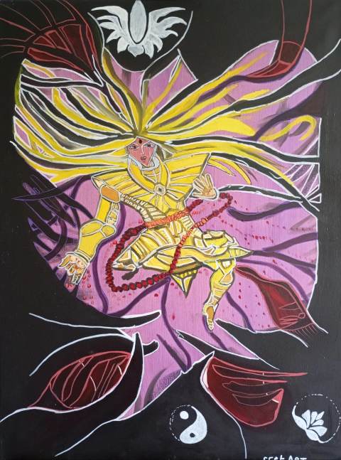Bouddha — Mixed media, 2023 — œuvre de Crétart-Blast, art Abstraction