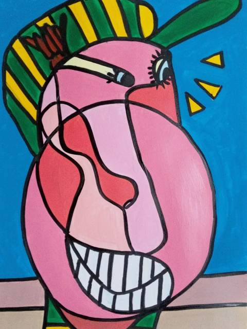 FootBall Fan — Acrylique, 2026 — œuvre de CubismishArt, art Abstraction, Figuratif, Art contemporain