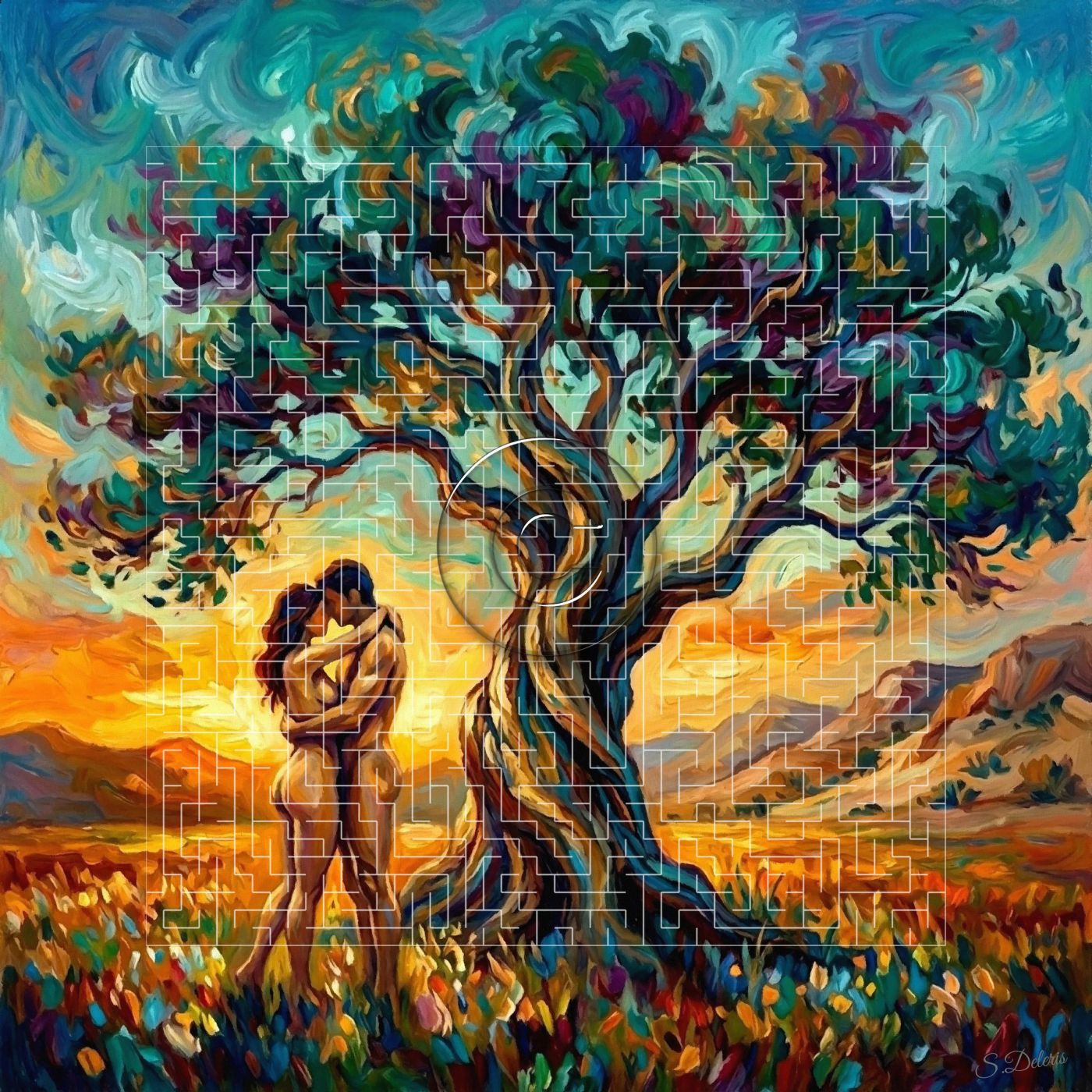 Un Instant d'Éternité Nu sur toile (80x80) cm — Art numérique, 2026 — œuvre de Steve Deleris, art Art numérique