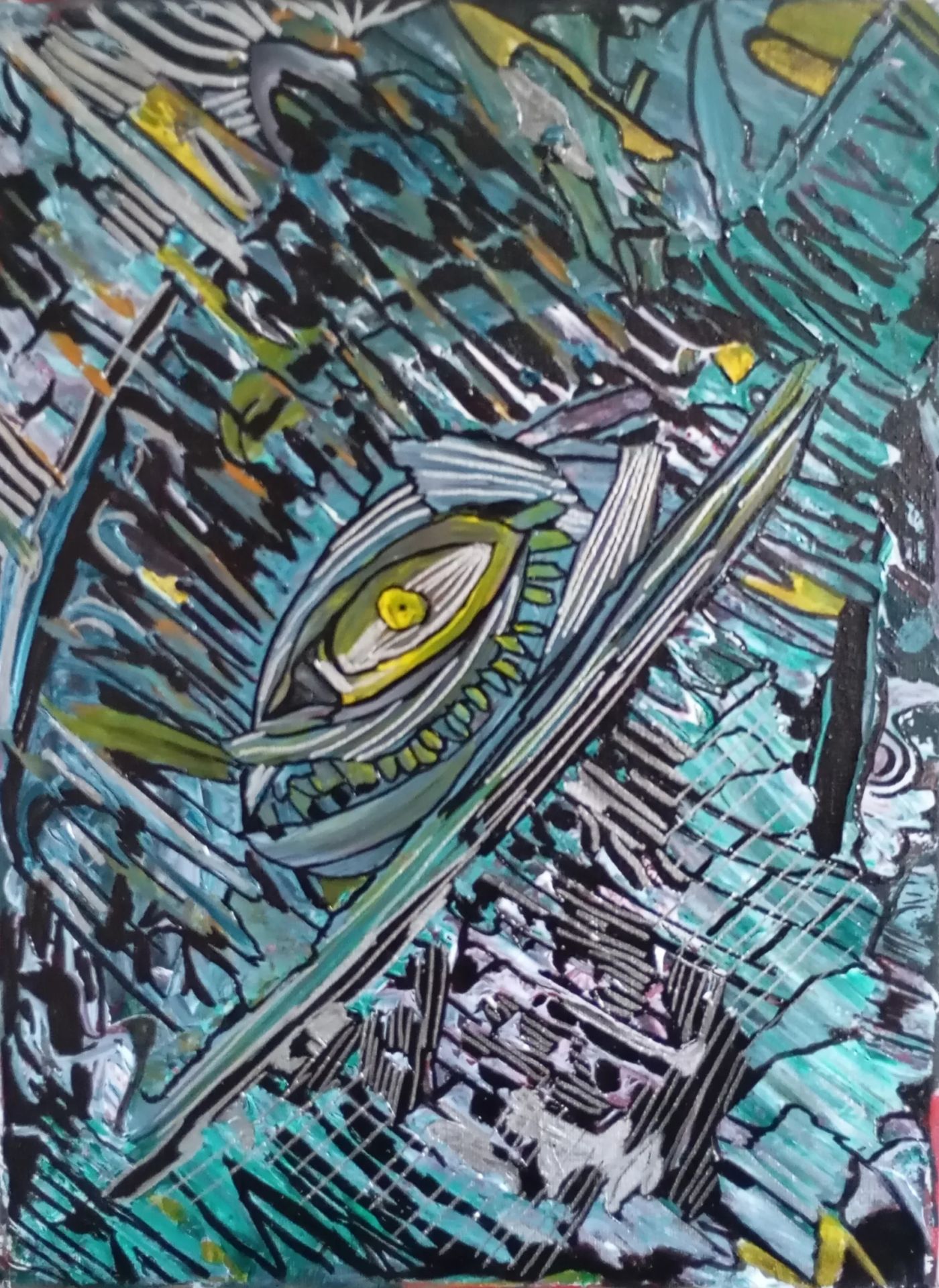 Les regards 2eme tableaux — Acrylique, Crétart-Blast, Abstraction