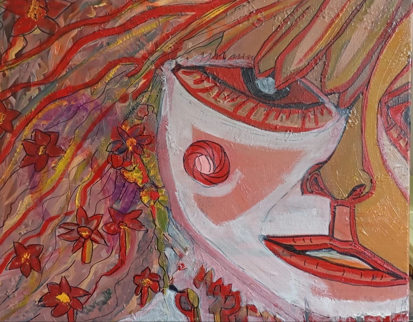 Poupée en rénovation — Huile, Crétart-Blast, Abstraction