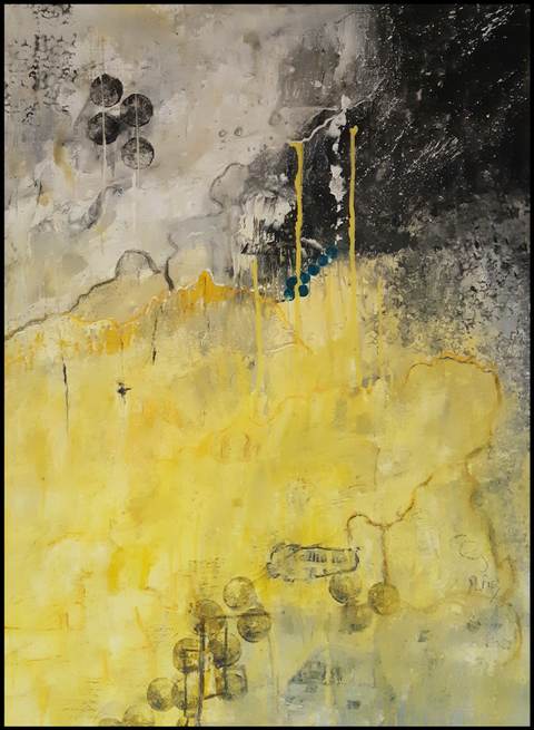 Sur la route — Acrylique sur toile, 2025 — œuvre de Mercier-Lutz Danièle, art Expressionnisme abstrait