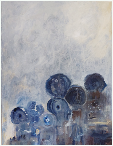 Retrouvailles silencieuses — Acrylique sur toile, 2026 — œuvre de Mercier-Lutz Danièle, art Expressionnisme abstrait