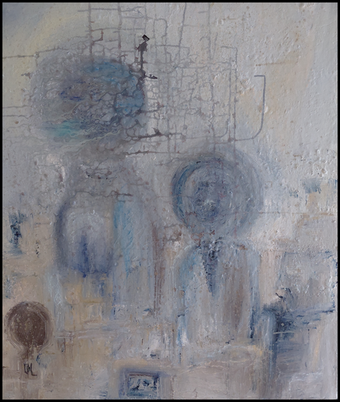 Face à l'invisible — Acrylique sur toile, 2026 — œuvre de Mercier-Lutz Danièle, art Expressionnisme abstrait