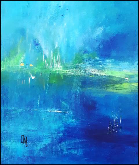 Céruléen — Acrylique sur toile, 2024 — œuvre de Mercier-Lutz Danièle, art Expressionnisme abstrait
