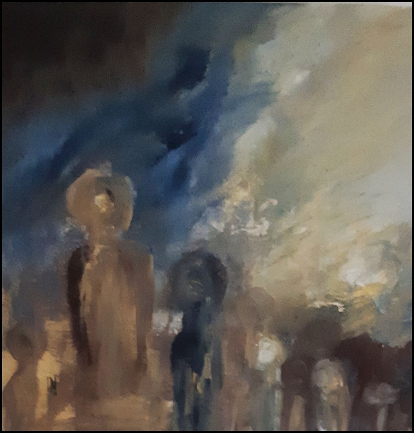 Figures sous l'orage — Acrylique sur toile, 2026 — œuvre de Mercier-Lutz Danièle