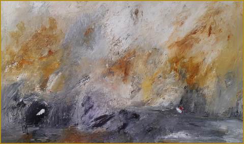 Entre lumière et ombre — Acrylique sur toile, 2025 — œuvre de Mercier-Lutz Danièle, art Expressionnisme abstrait