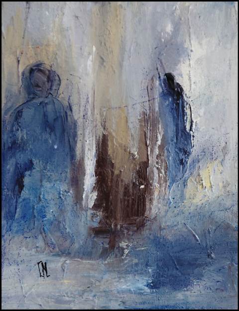 Veilleurs silencieux — Acrylique sur toile, 2026 — œuvre de Mercier-Lutz Danièle, art Expressionnisme abstrait