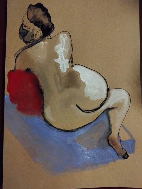 Cel 25 FéVrier (4) — Acrylique sur papier, 2026 — œuvre de Florence De martino, art Portraitiste
