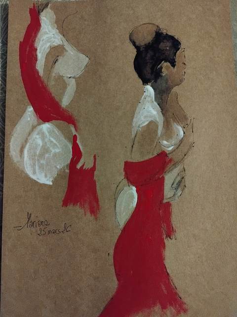 Mariana 25 Mars (6) — Acrylique sur papier, 2026 — œuvre de Florence De martino, art Portraitiste