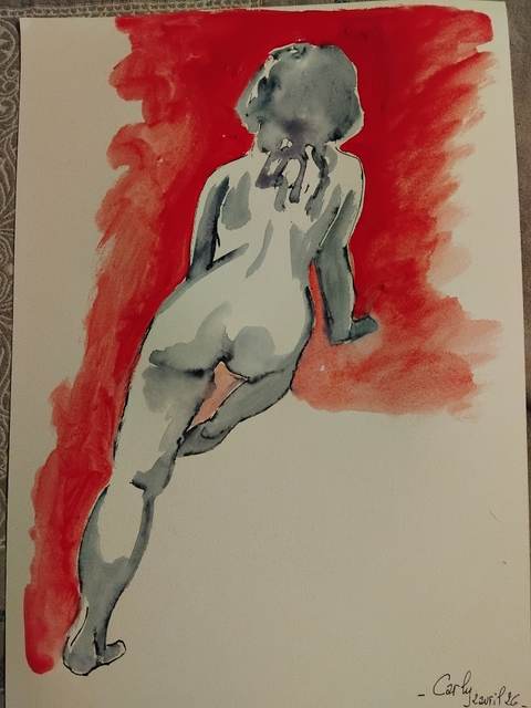 Carly 2 Avril (13) — Acrylique sur papier, 2026 — œuvre de Florence De martino, art Portraitiste