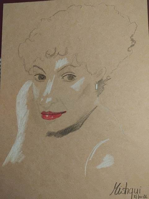 Mishqui 15 FéVrier (3) — Acrylique sur papier, 2026 — œuvre de Florence De martino, art Portraitiste