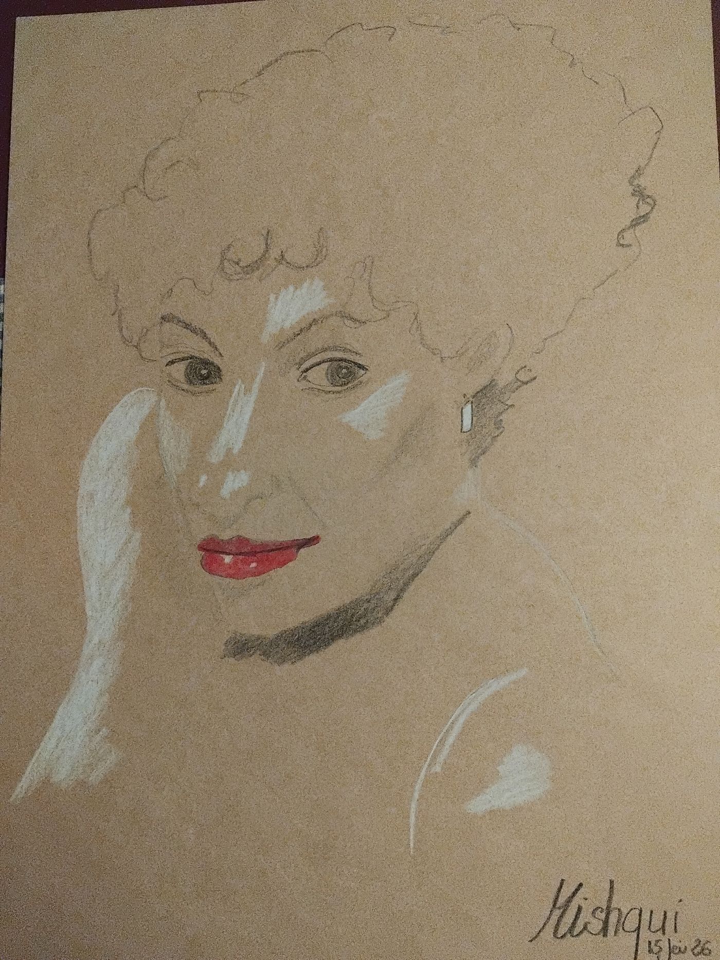 Mishqui 15 FéVrier (3) — Acrylique sur papier, Florence De martino, Portraitiste