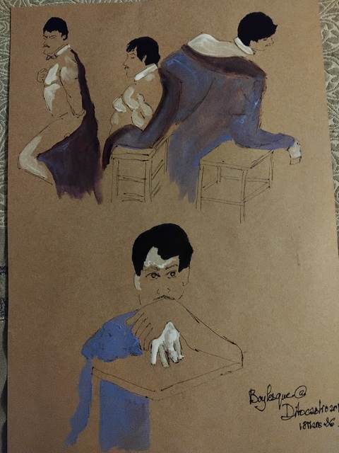 Dito 18 Mars (2) — Acrylique sur papier, 2026 — œuvre de Florence De martino, art Portraitiste