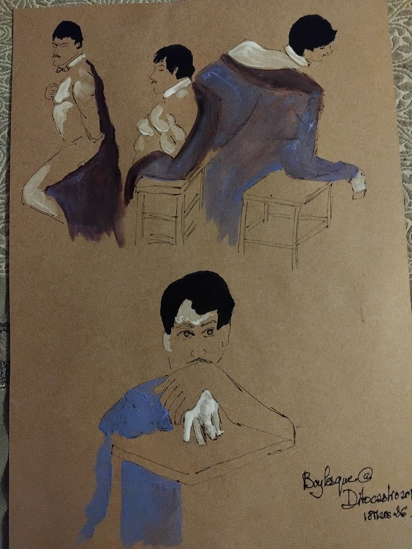 Dito 18 Mars (2) — Acrylique sur papier, Florence De martino, Portraitiste