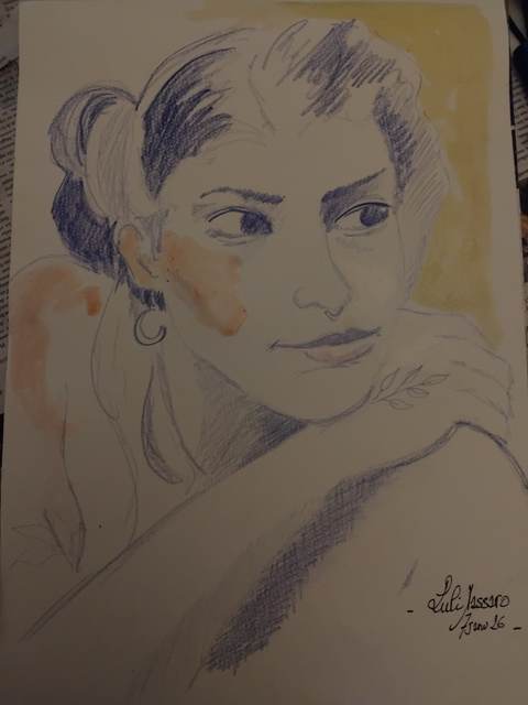 Lilu Massaro 7 Janvier (2) — Aquarelle, 2026 — œuvre de Florence De martino, art Portraitiste