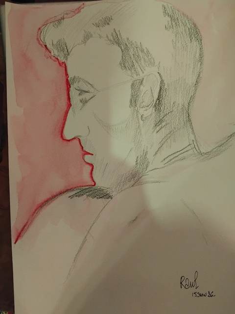 Raul 15 Janvier (2) — Acrylique sur papier, 2026 — œuvre de Florence De martino, art Portraitiste