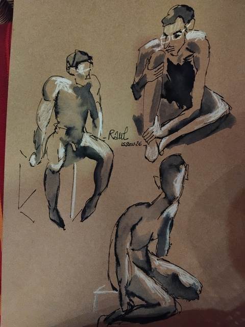 Raul 15 Janvier (4) — Acrylique sur papier, 2026 — œuvre de Florence De martino, art Portraitiste