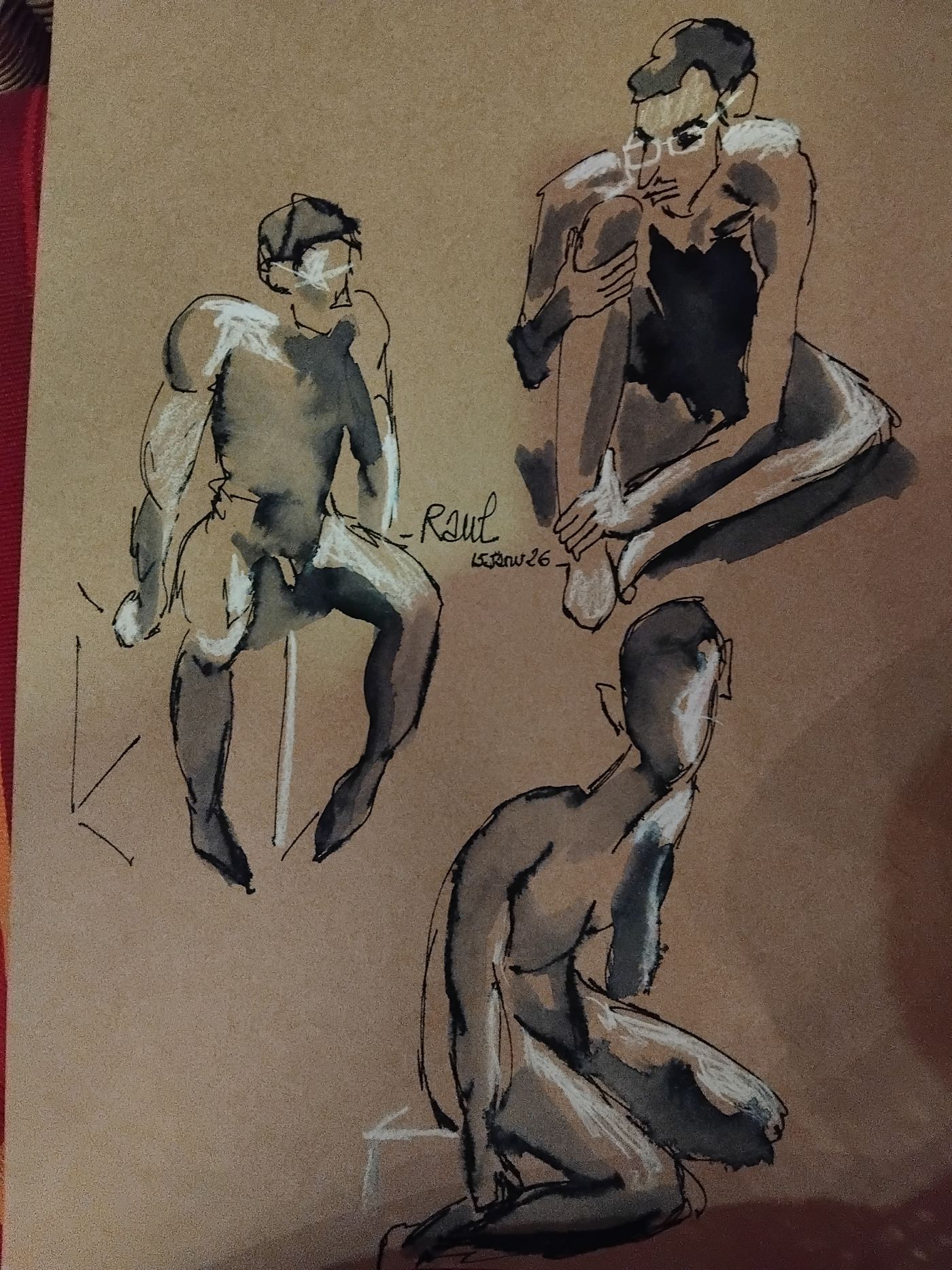 Raul 15 Janvier (4) — Acrylique sur papier, Florence De martino, Portraitiste