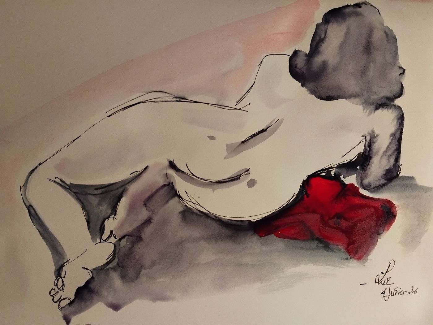 Luz 4 FéVrier (3) — Acrylique sur papier, Florence De martino, Portraitiste