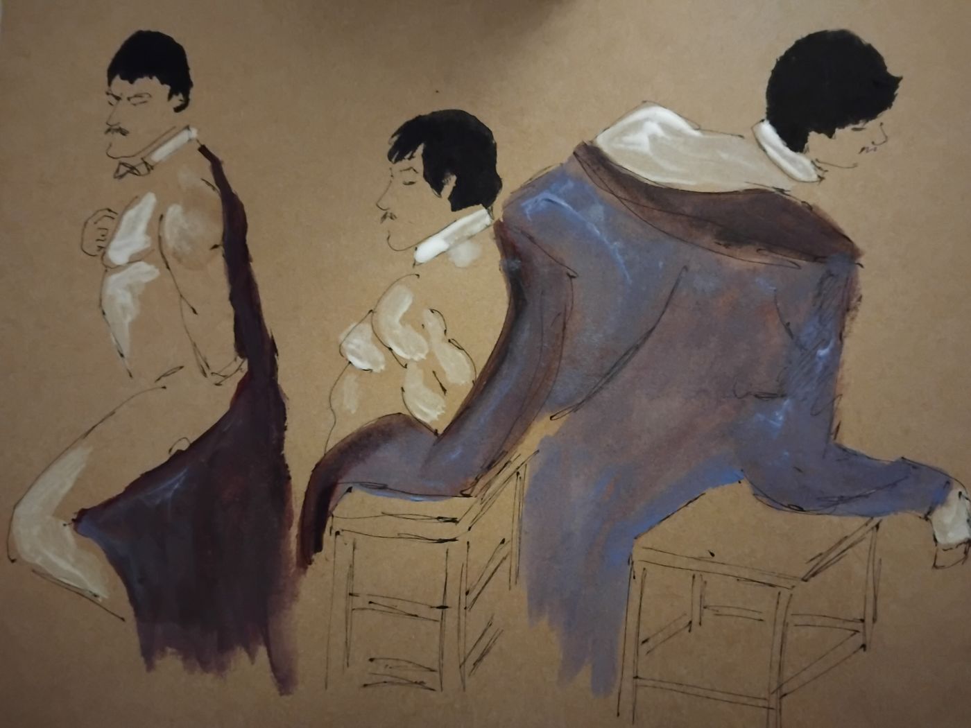Dito 18 Mars (3) — Acrylique sur papier, Florence De martino, Portraitiste