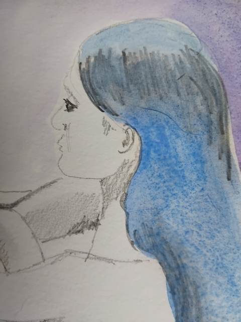 Aariio 19 Avril (5) — Aquarelle, 2026 — œuvre de Florence De martino, art Portraitiste
