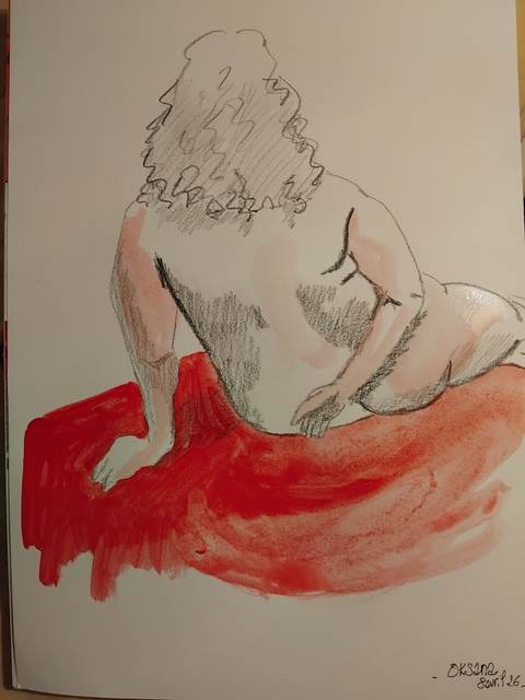 Oksana 8 Avril 2026 2 (9) — Acrylique sur papier, 2026 — œuvre de Florence De martino, art Portraitiste