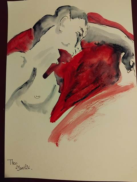 ThéO 29 Avril 26 (4) — Acrylique sur papier, 2026 — œuvre de Florence De martino, art Portraitiste