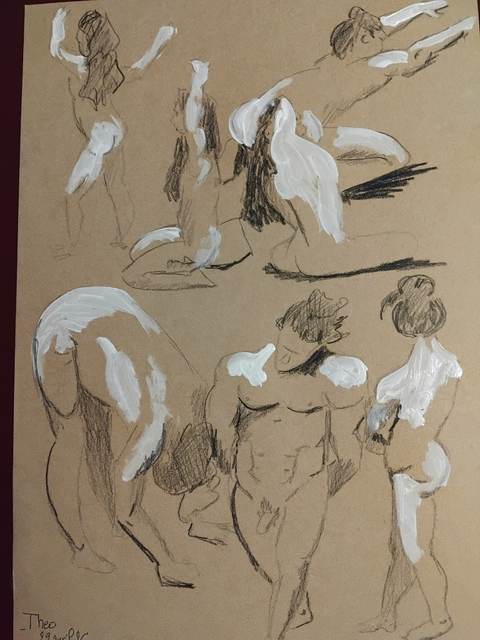 ThéO 29 Avril — Acrylique sur papier, 2026 — œuvre de Florence De martino, art Portraitiste