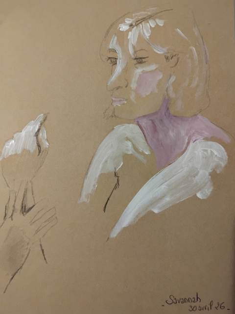 Savannah 30 Avril 26 (5) — Acrylique sur papier, 2026 — œuvre de Florence De martino, art Portraitiste