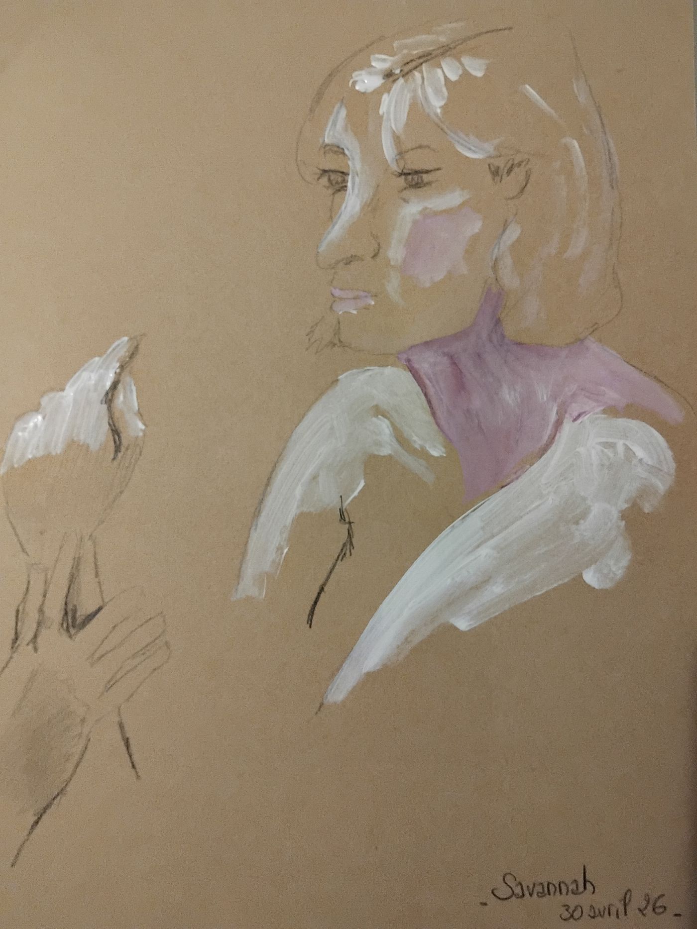 Savannah 30 Avril 26 (5) — Acrylique sur papier, Florence De martino, Portraitiste