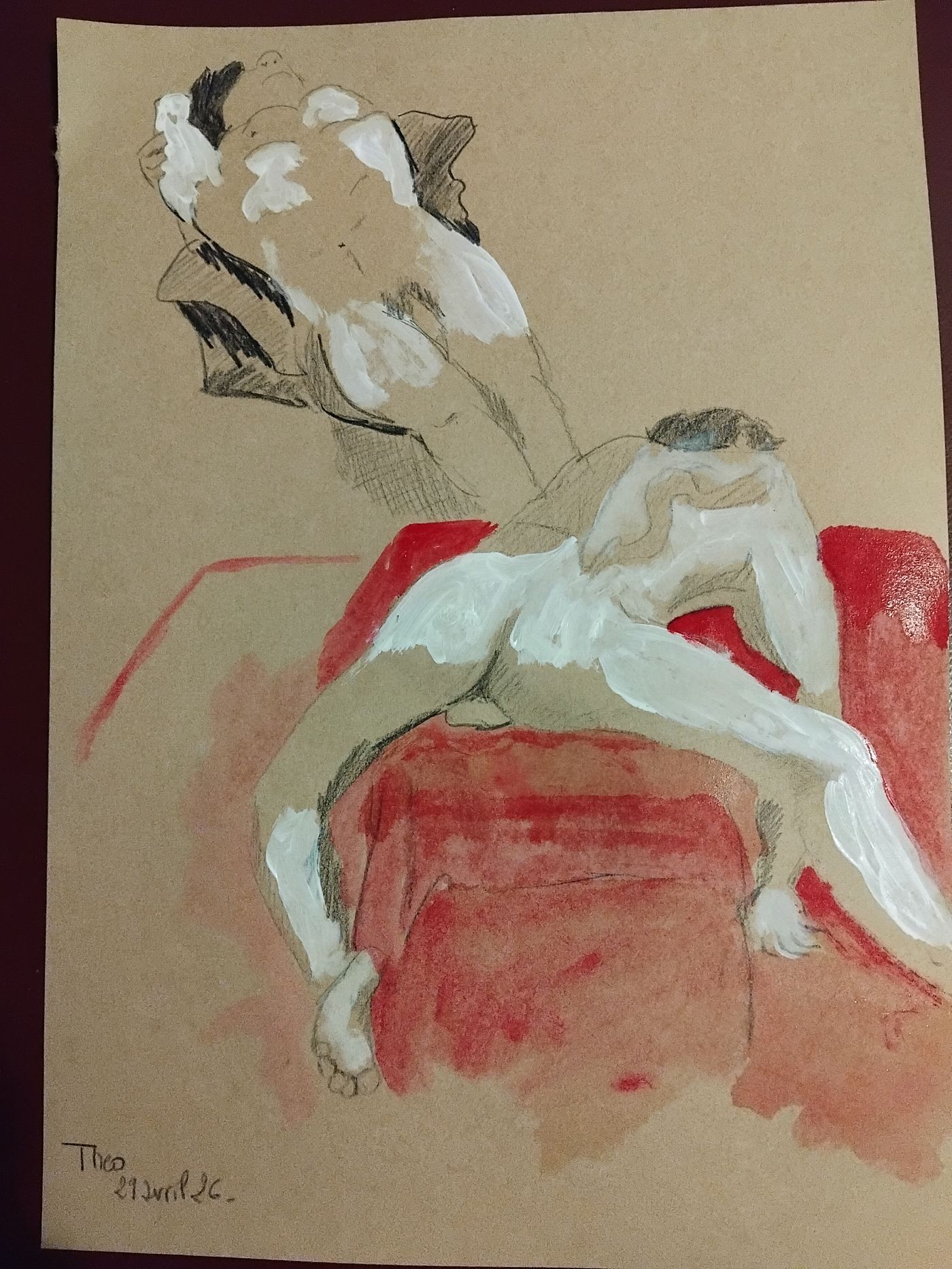 ThéO 29 Avril 26 (9) — Acrylique sur papier, Florence De martino, Portraitiste