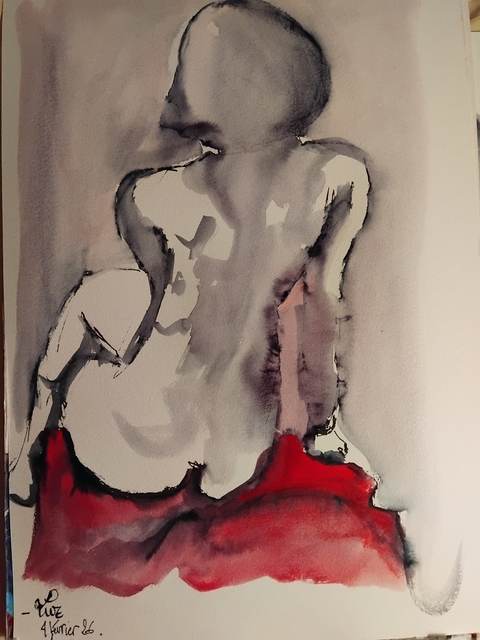Luz 4 FéVrier (5) — Acrylique sur papier, 2026 — œuvre de Florence De martino, art Portraitiste