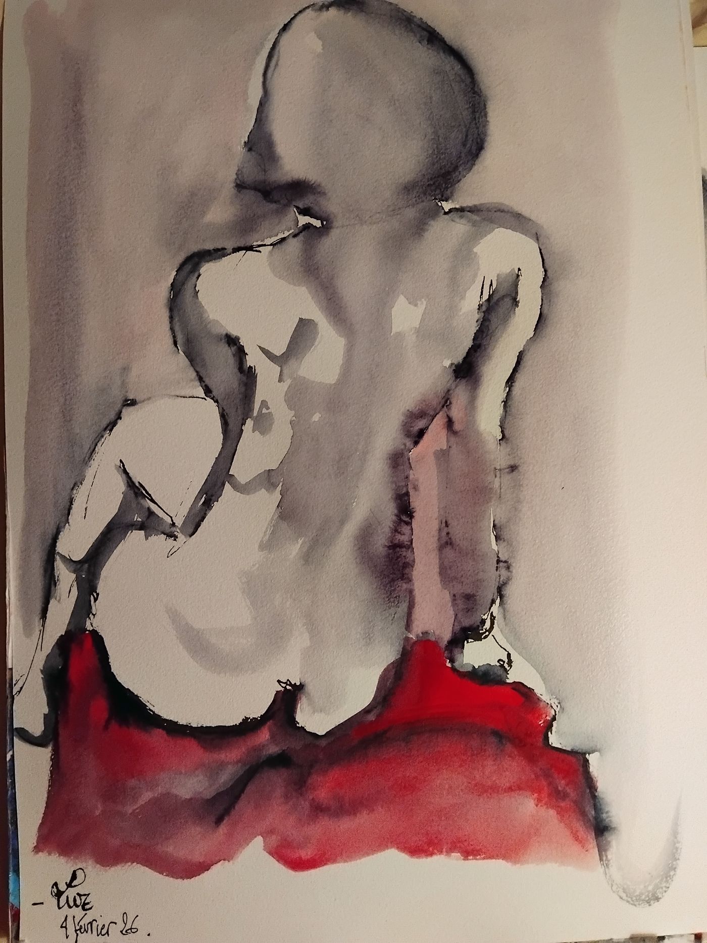 Luz 4 FéVrier (5) — Acrylique sur papier, Florence De martino, Portraitiste