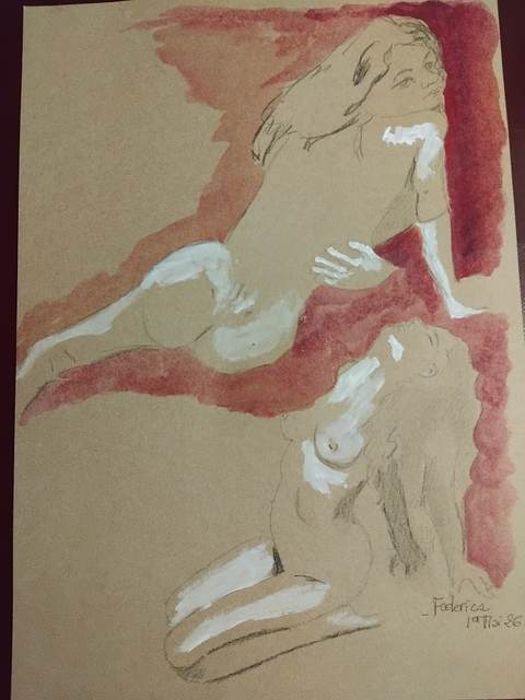 Federica 1er Mai (2) — Acrylique sur papier, 2025 — œuvre de Florence De martino, art Portraitiste
