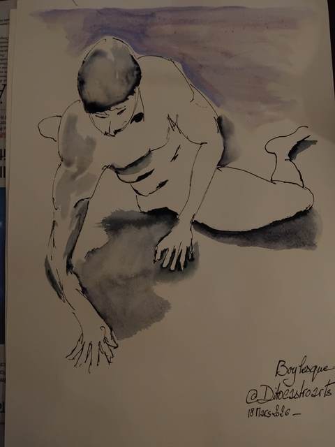 Dito 18 Mars (4) — Acrylique sur papier, 2026 — œuvre de Florence De martino, art Portraitiste