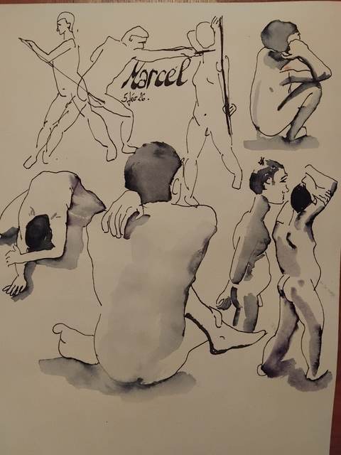 Marcel 5 FéVrier (2) — Acrylique sur papier, 2026 — œuvre de Florence De martino, art Portraitiste