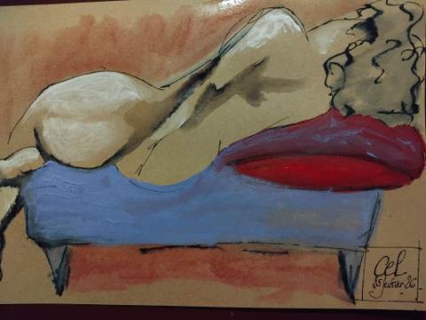 Cel 25 FéVrier (2) — Acrylique sur papier, 2026 — œuvre de Florence De martino, art Portraitiste