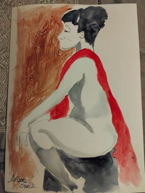 Mariana 25 Mars (1) — Acrylique sur papier, 2026 — œuvre de Florence De martino, art Portraitiste