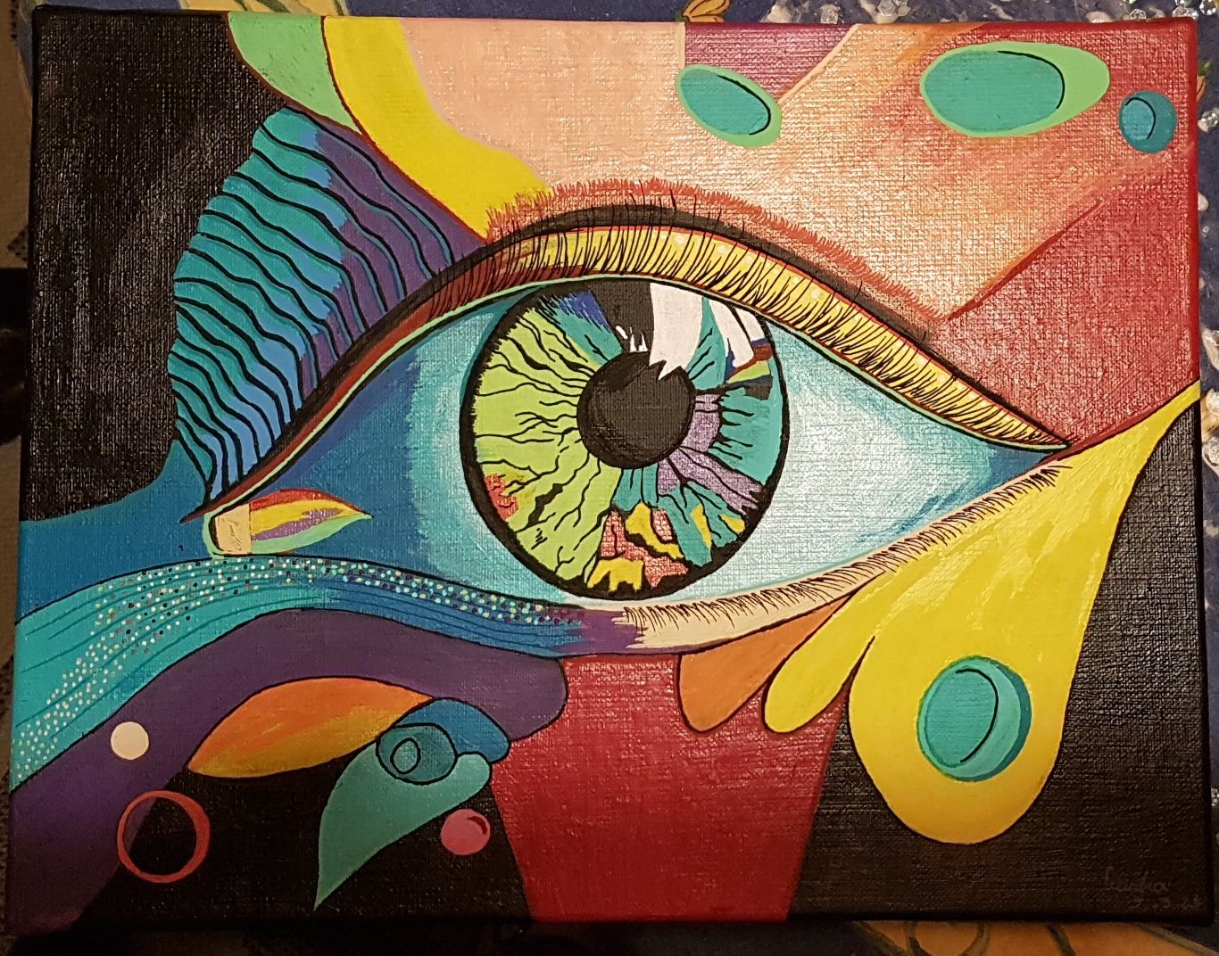 Œil azur — Acrylique — œuvre de Sandra Chevassus