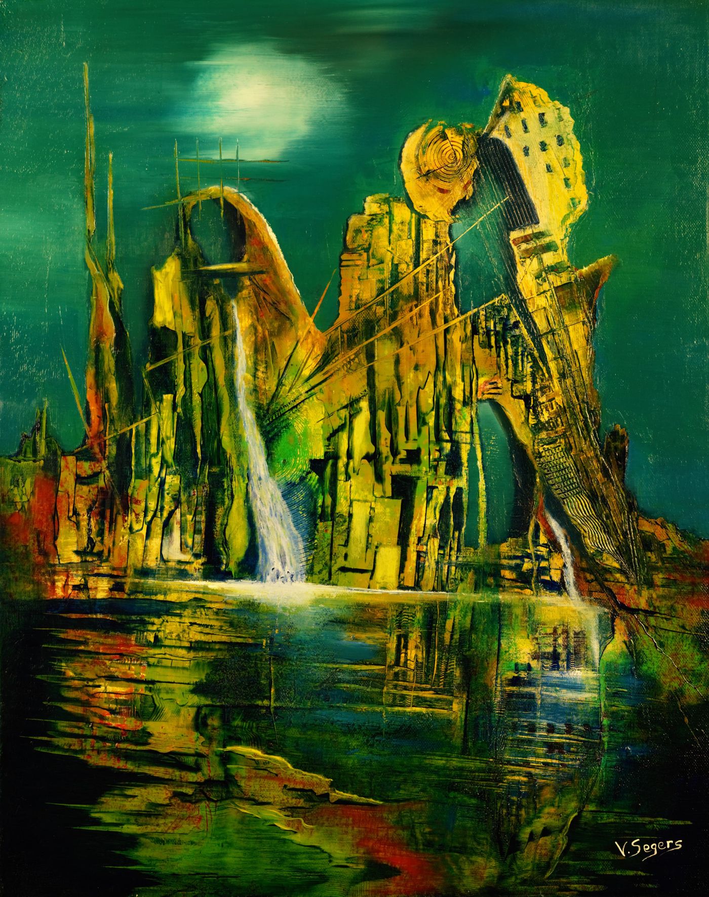 ALGHAD 40X50 — Mixed media, Virginie Segers, 抽象芸術