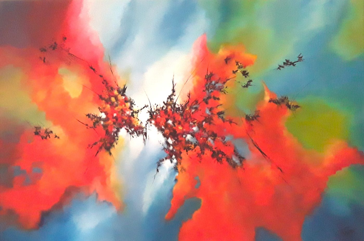 DIASKY 150X100 — Acrylique sur toile, Virginie Segers, Art abstrait