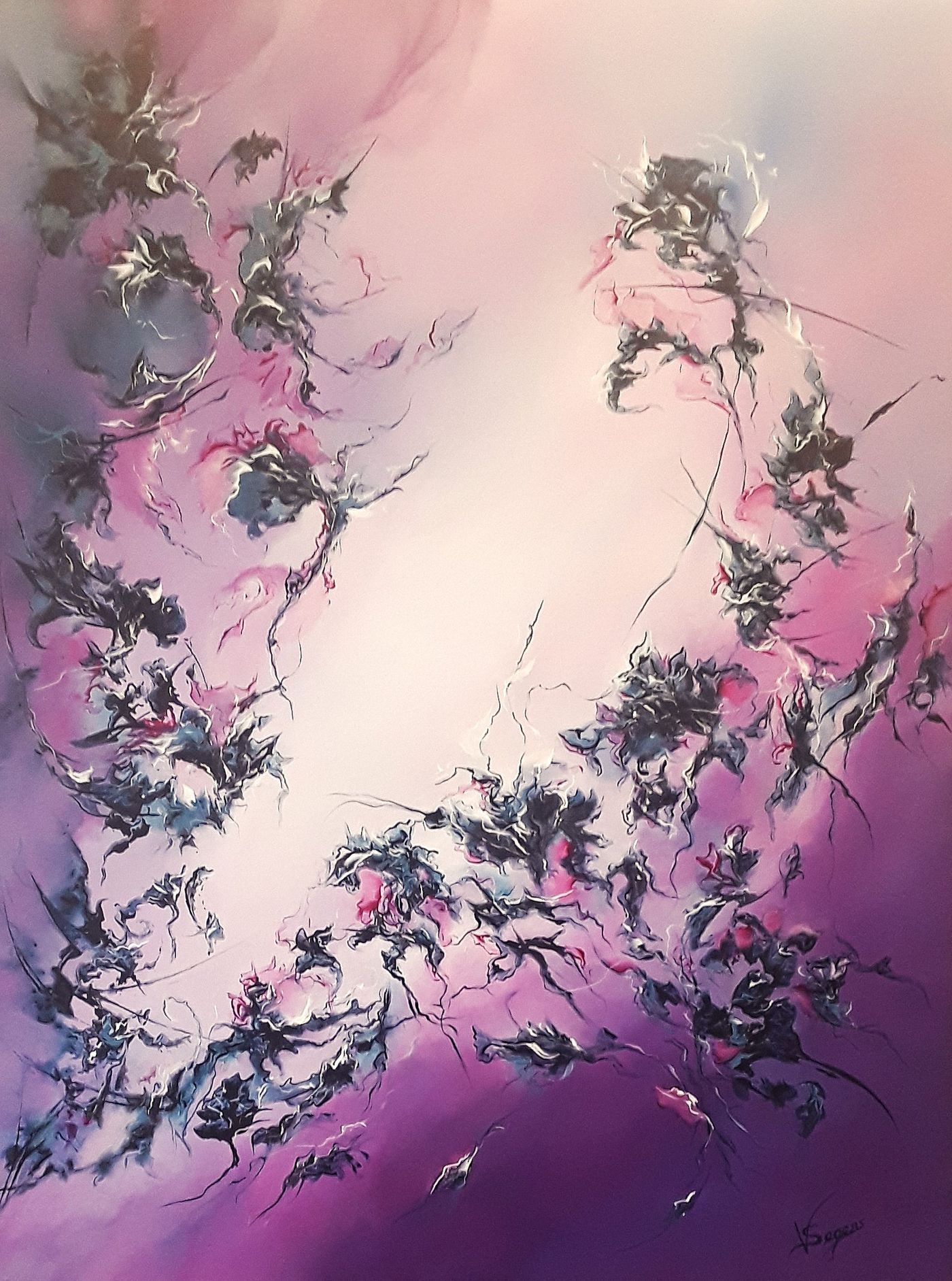 ZEFIR 60X80 — Acrylique sur toile, Virginie Segers, Art abstrait