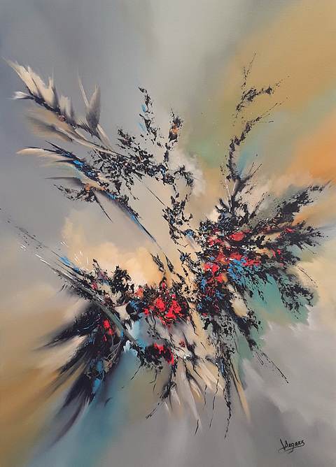 AMIN 50X70 — Acrylique sur toile, 2024 — œuvre de Virginie Segers, art Art abstrait