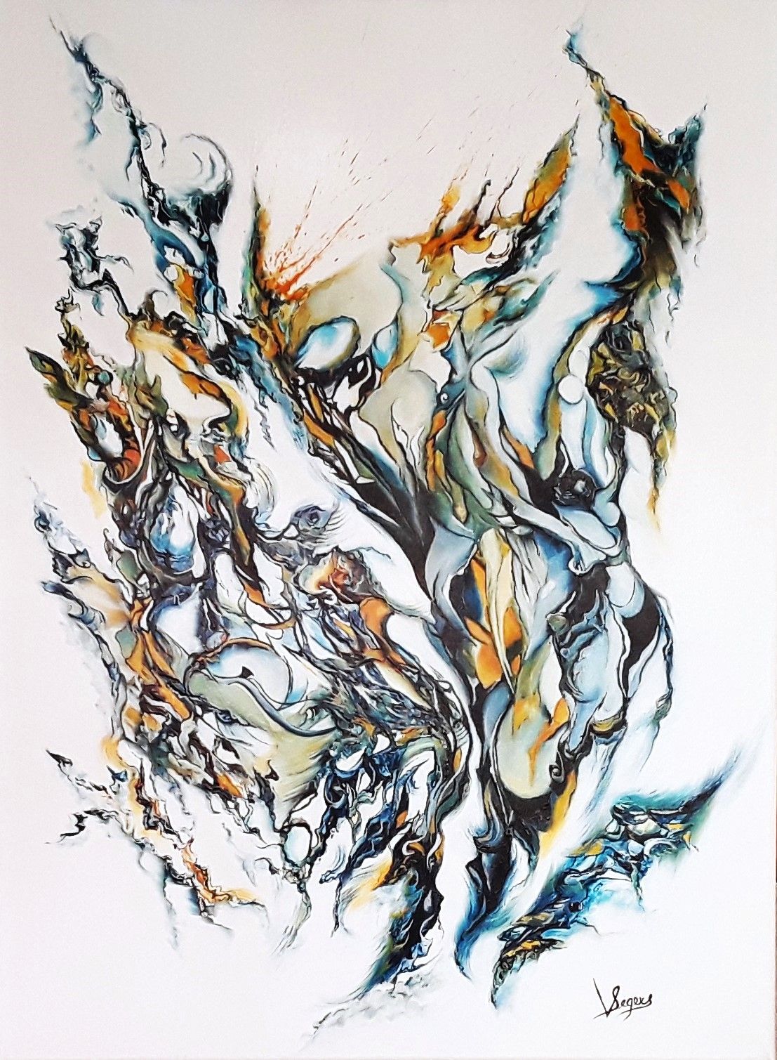 ASCARYA 60X80 — Acrylique sur toile, 2023 — œuvre de Virginie Segers