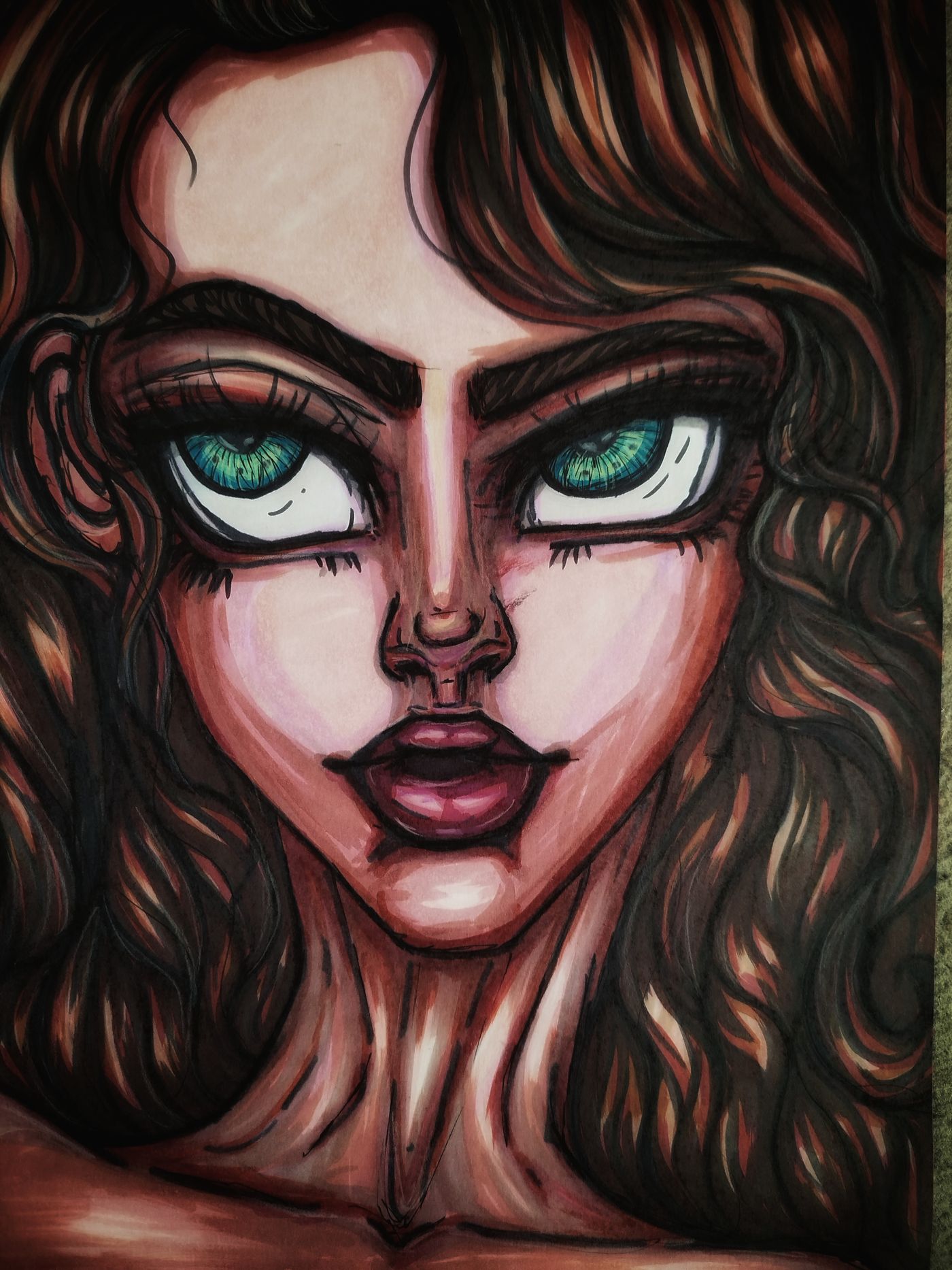 Thinking girl — Feutre, 2026 — œuvre de Border-Arts
