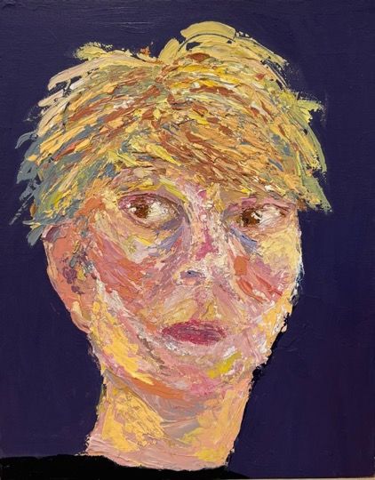 Awake: self portrait — Acrylique sur toile, 2026 — work by Maeve Kneafsey